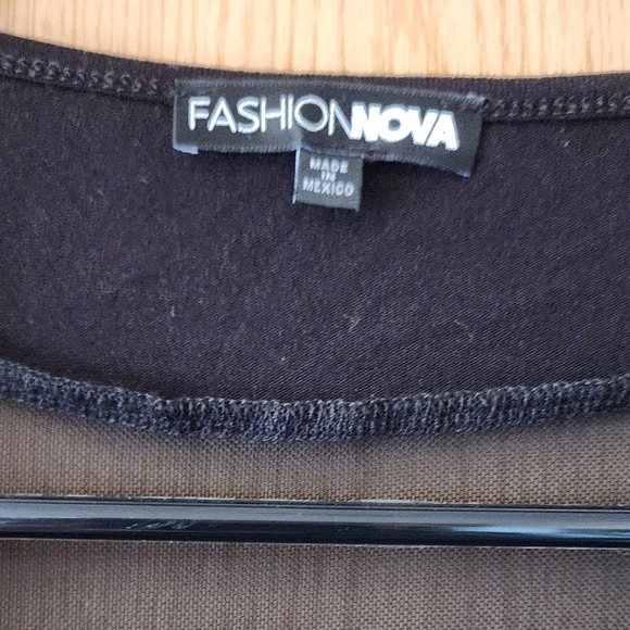 Fashion Nova Black Sheer Bodysuit - Picture 2 of 3